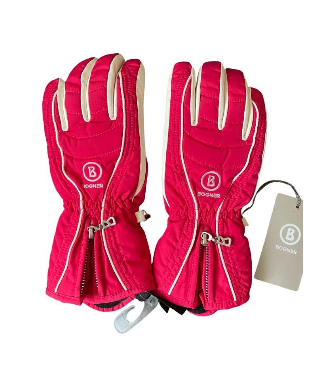 BOGNER Фуксия кожаные перчатки, фото 4