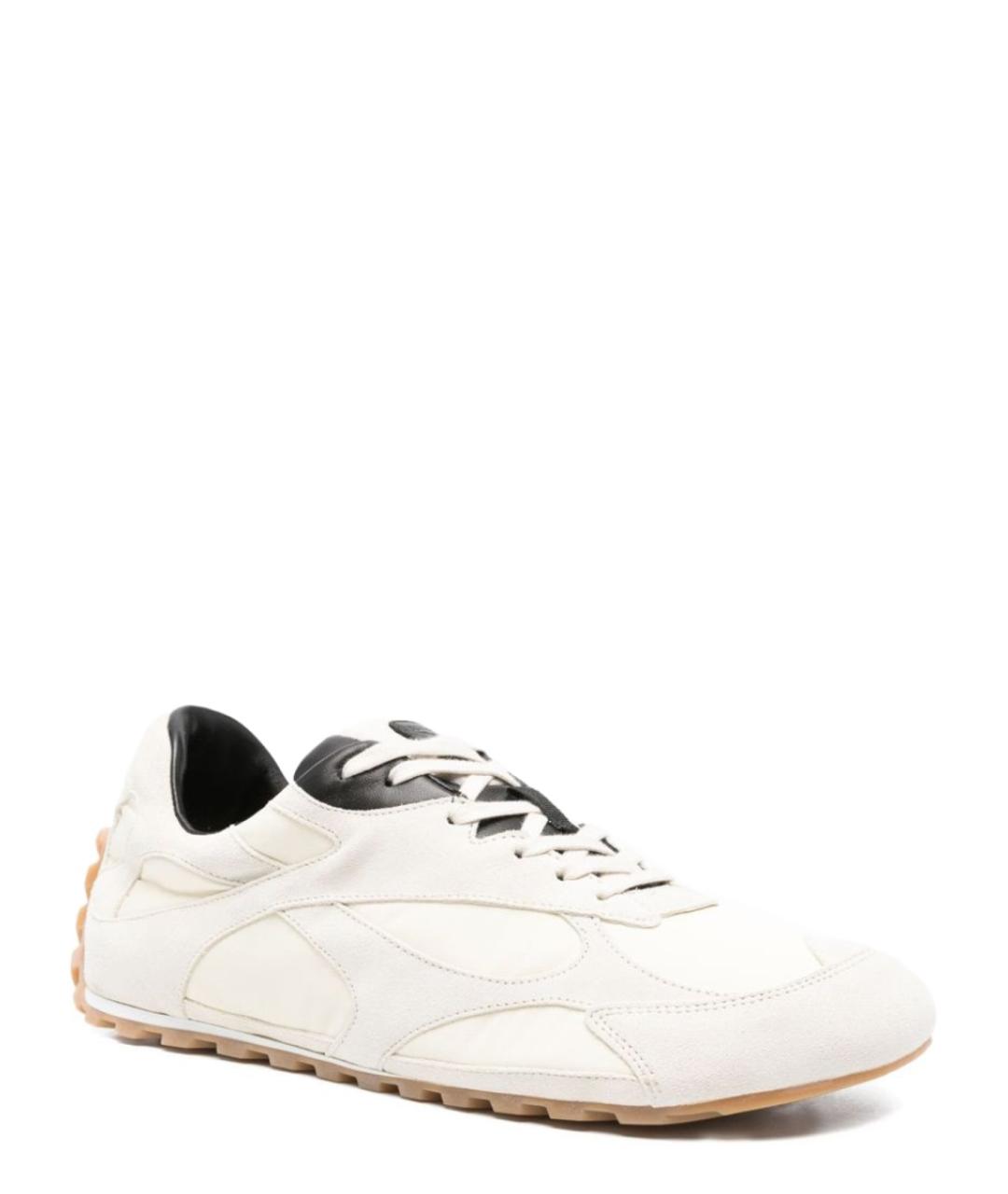 BOTTEGA VENETA Белые кожаные низкие кроссовки / кеды, фото 2