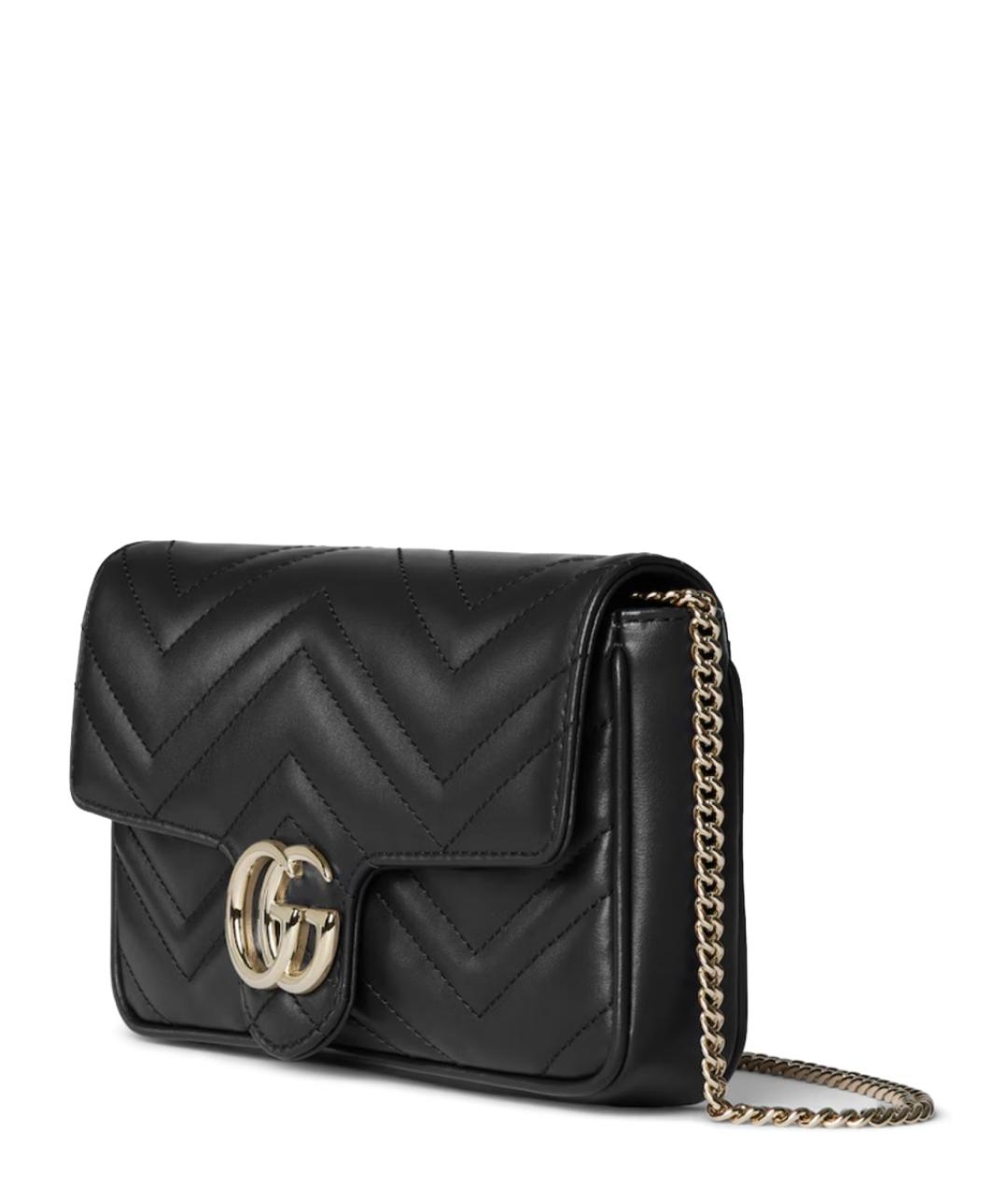 GUCCI Черная кожаная сумка через плечо, фото 3