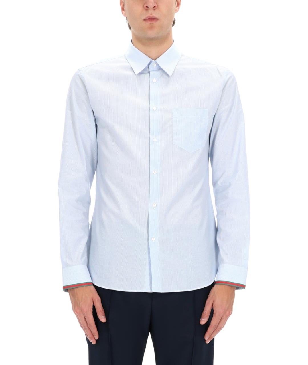 GUCCI Голубая хлопковая кэжуал рубашка, фото 4