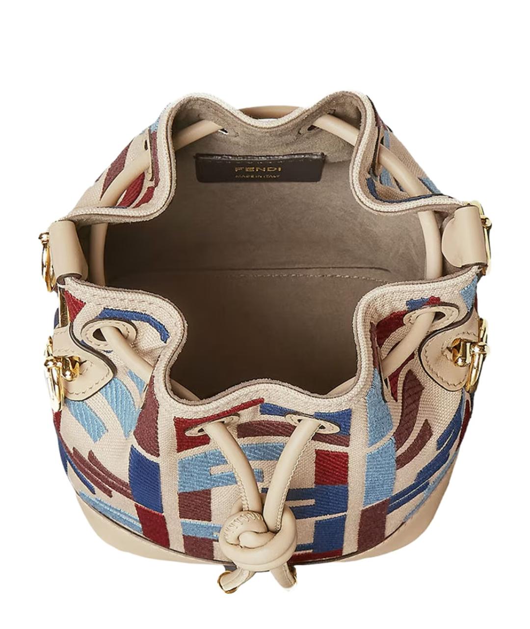 FENDI Бежевая хлопковая сумка тоут, фото 4