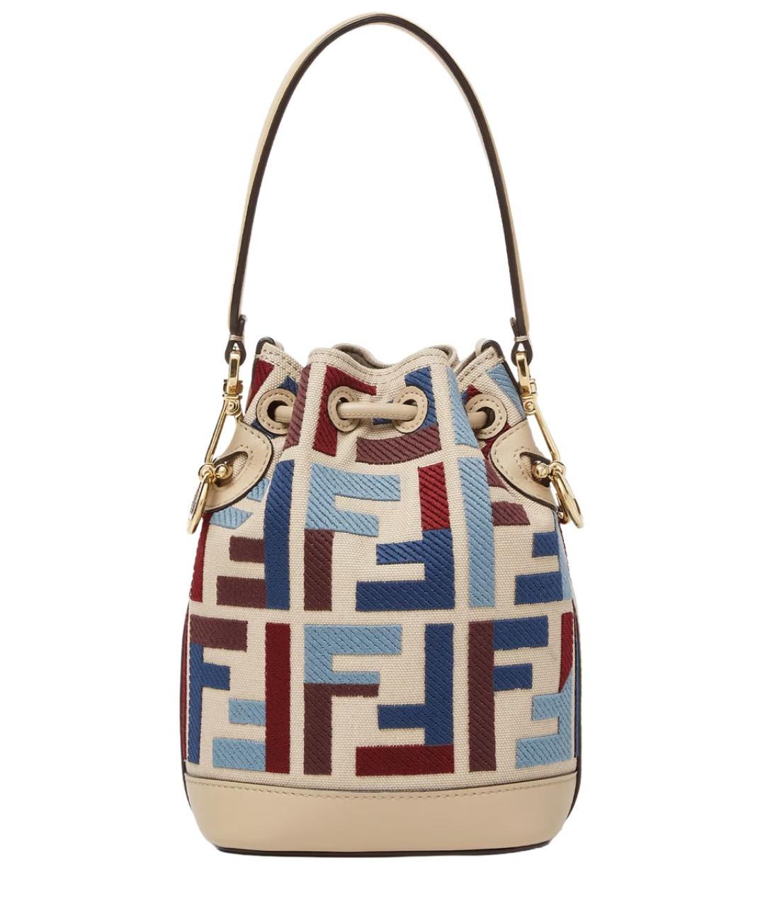 FENDI Бежевая хлопковая сумка тоут, фото 2