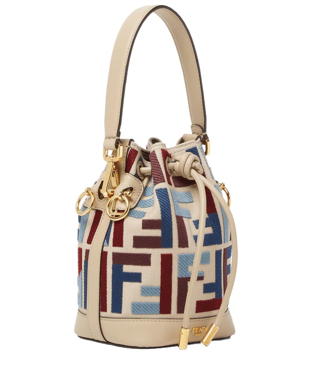 FENDI Бежевая хлопковая сумка тоут, фото 3