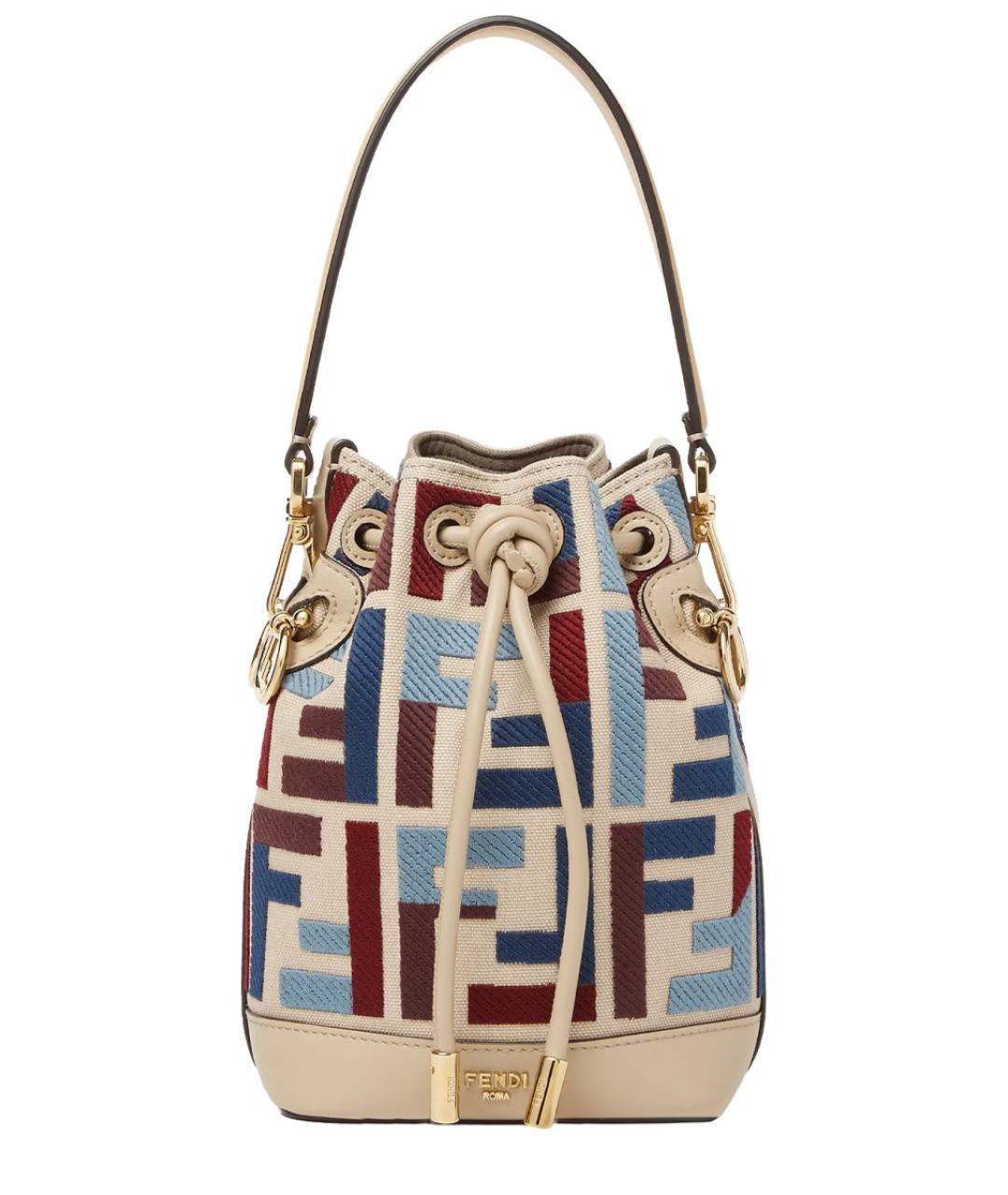 FENDI Бежевая хлопковая сумка тоут, фото 1