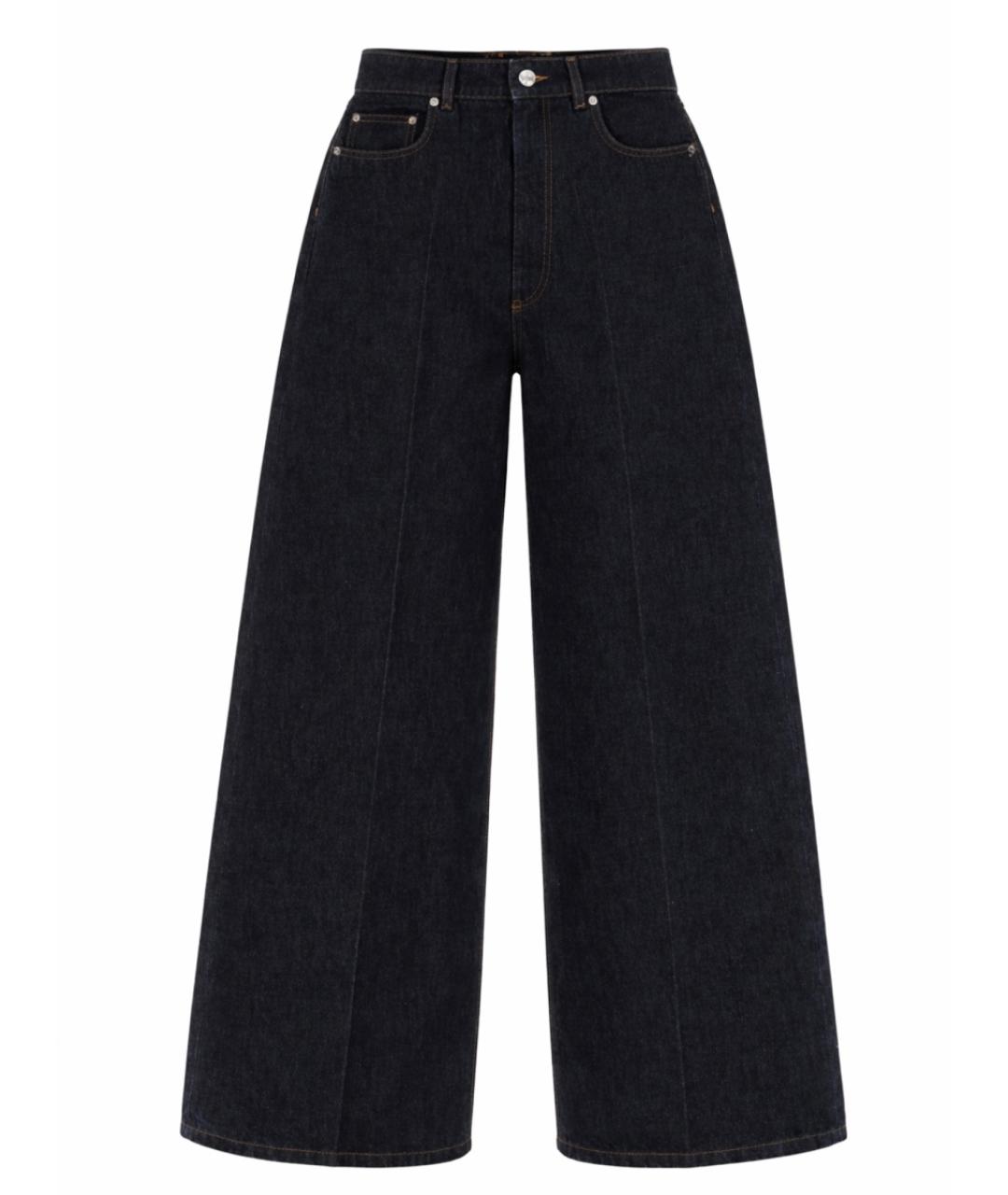 SPORTMAX Темно-синие хлопковые джинсы клеш, фото 1