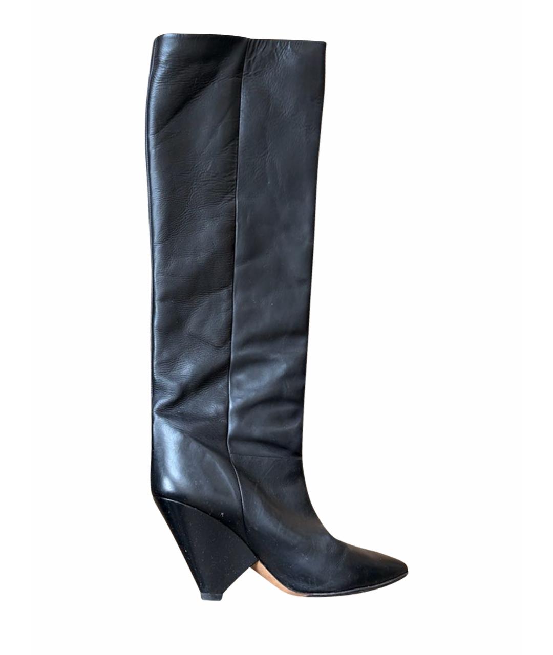 ISABEL MARANT Черные кожаные сапоги, фото 1