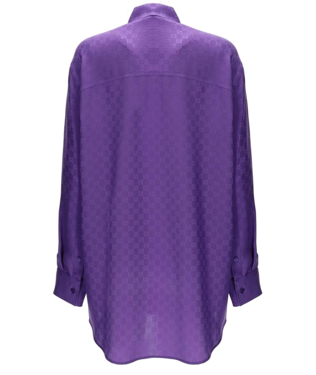GUCCI Фиолетовая шелковая рубашка, фото 2