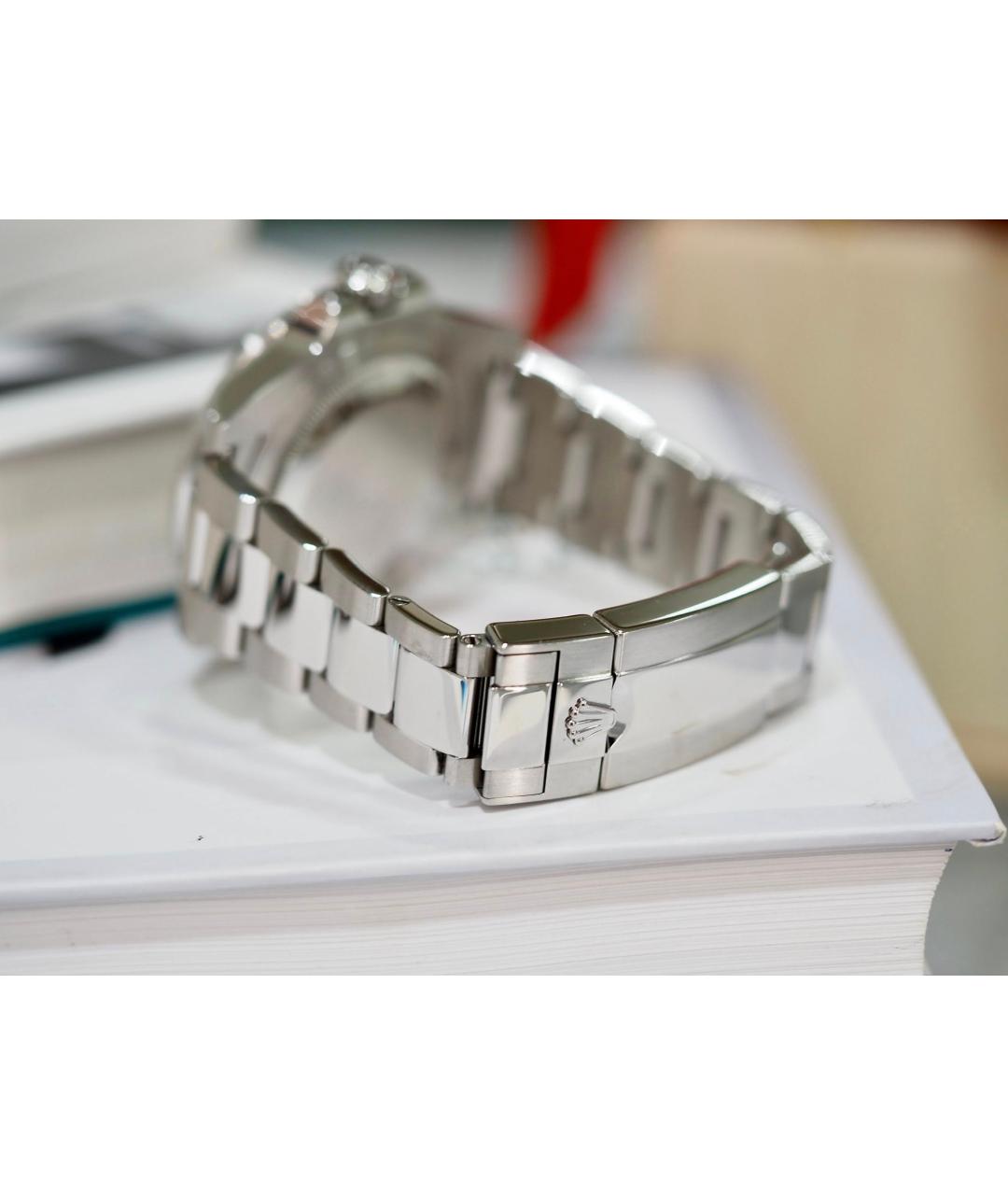 ROLEX Черные металлические часы, фото 4