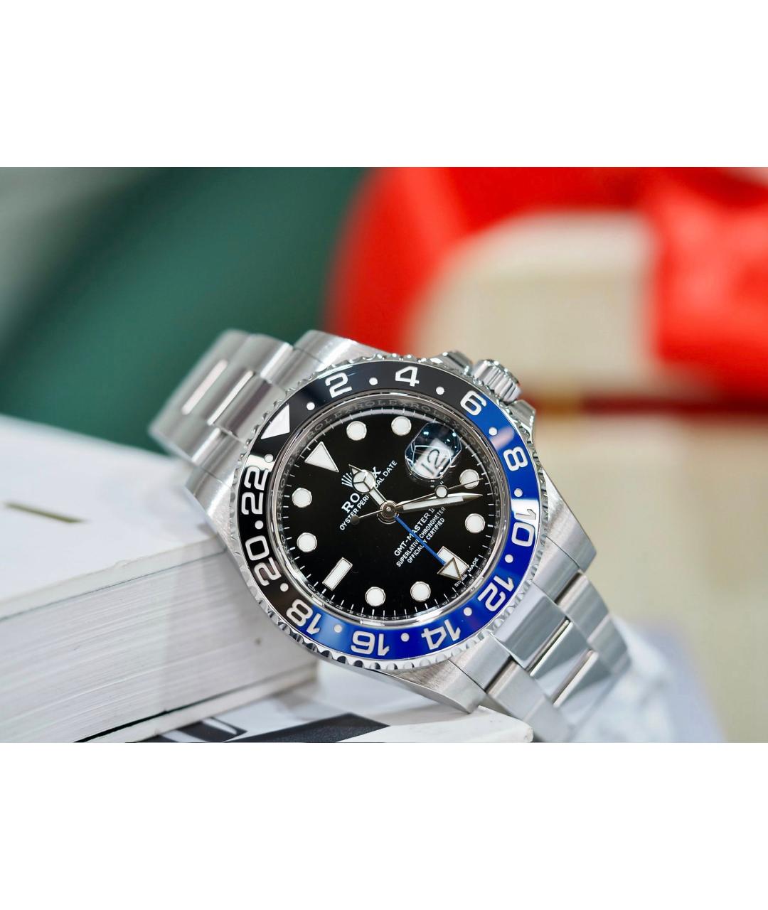 ROLEX Черные металлические часы, фото 2