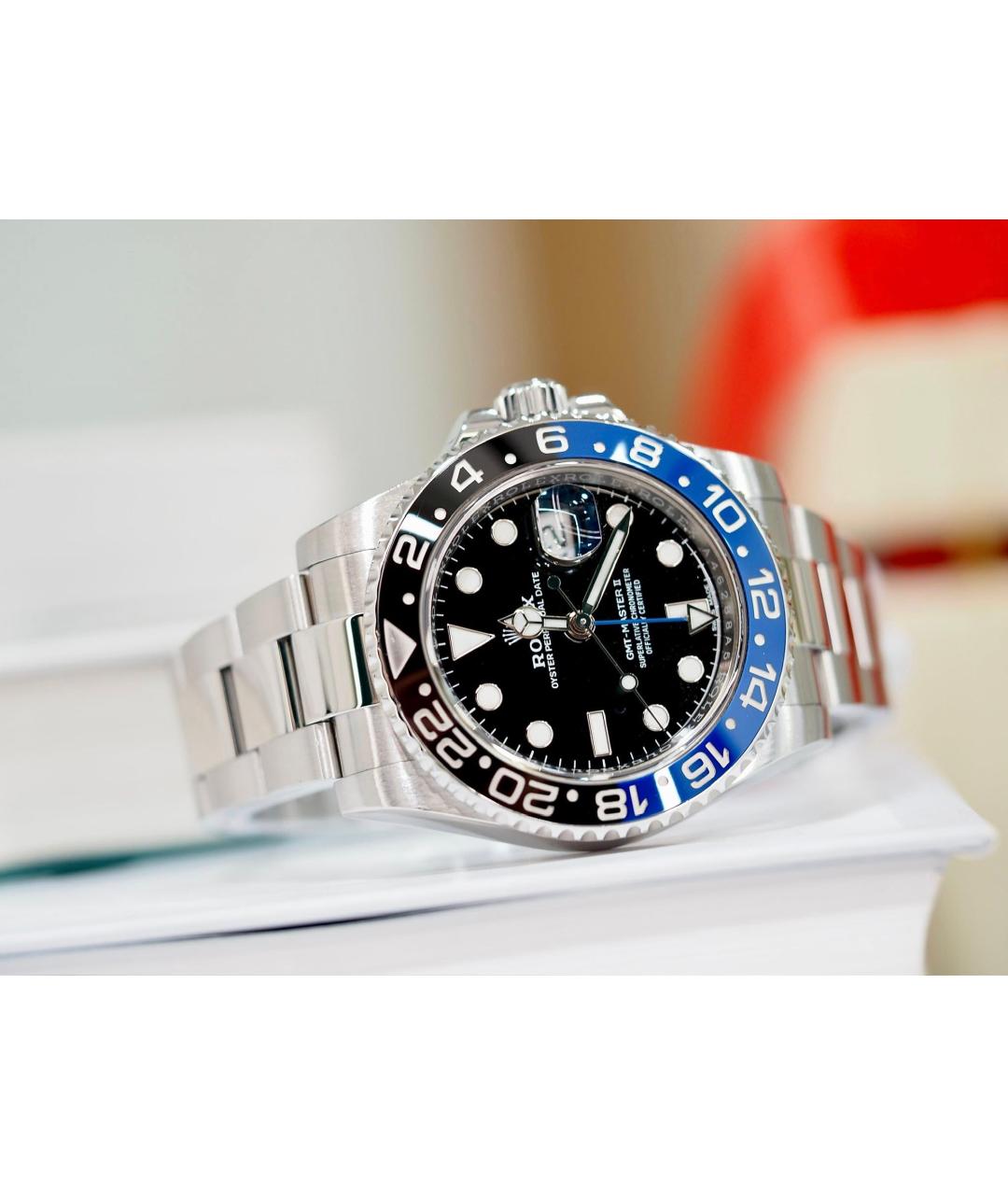 ROLEX Черные металлические часы, фото 3