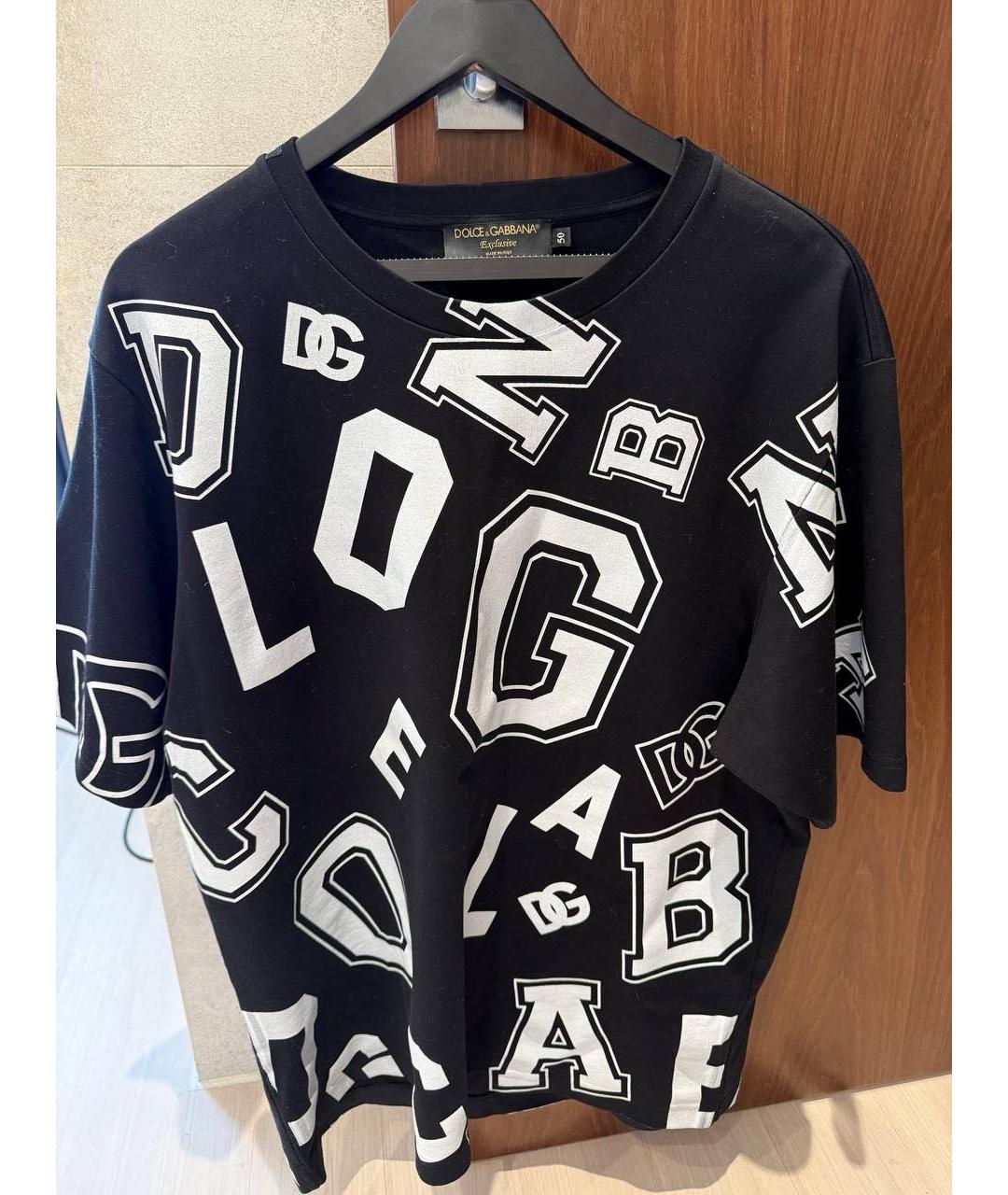 DOLCE&GABBANA Черная хлопковая футболка, фото 3