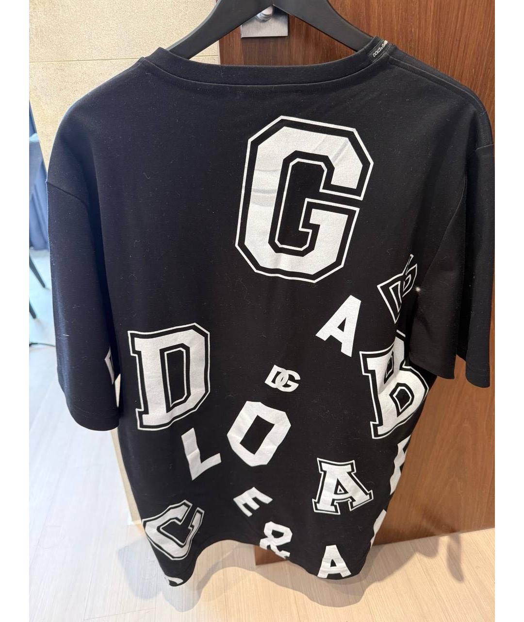 DOLCE&GABBANA Черная хлопковая футболка, фото 2