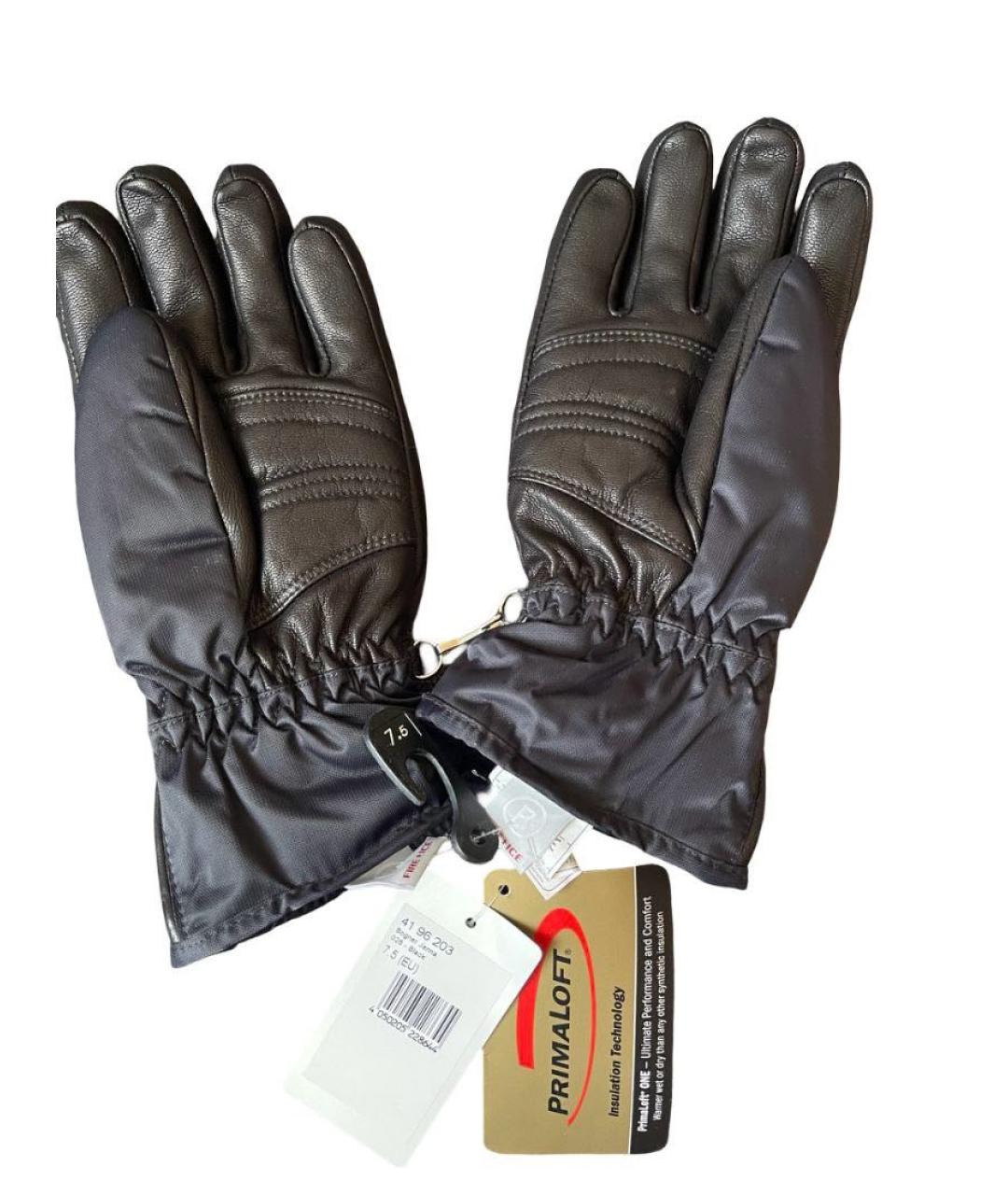 BOGNER Черные кожаные перчатки, фото 2