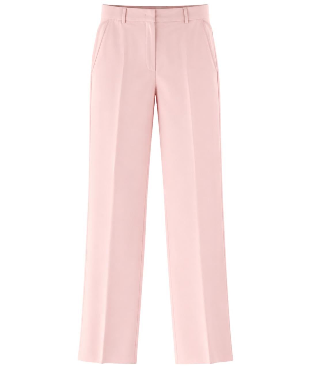 MAX MARA Розовые шерстяные прямые брюки, фото 1
