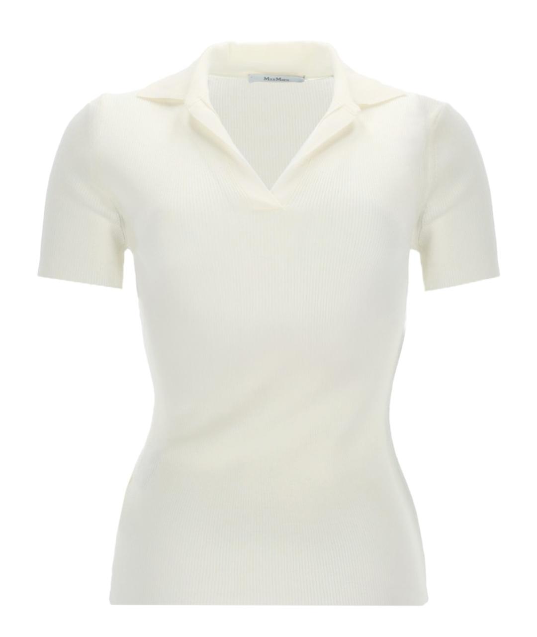 MAX MARA Белая шерстяная футболка, фото 1