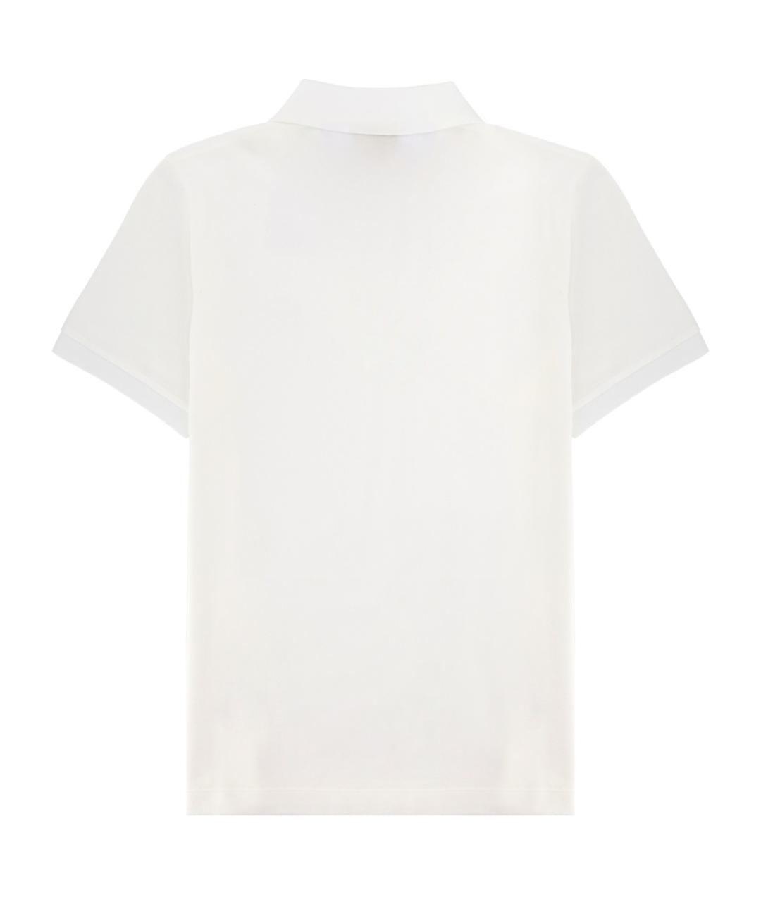 FENDI Белое хлопковое поло с коротким рукавом, фото 2