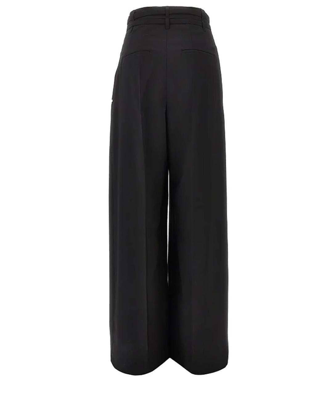 SPORTMAX Черные шерстяные прямые брюки, фото 2