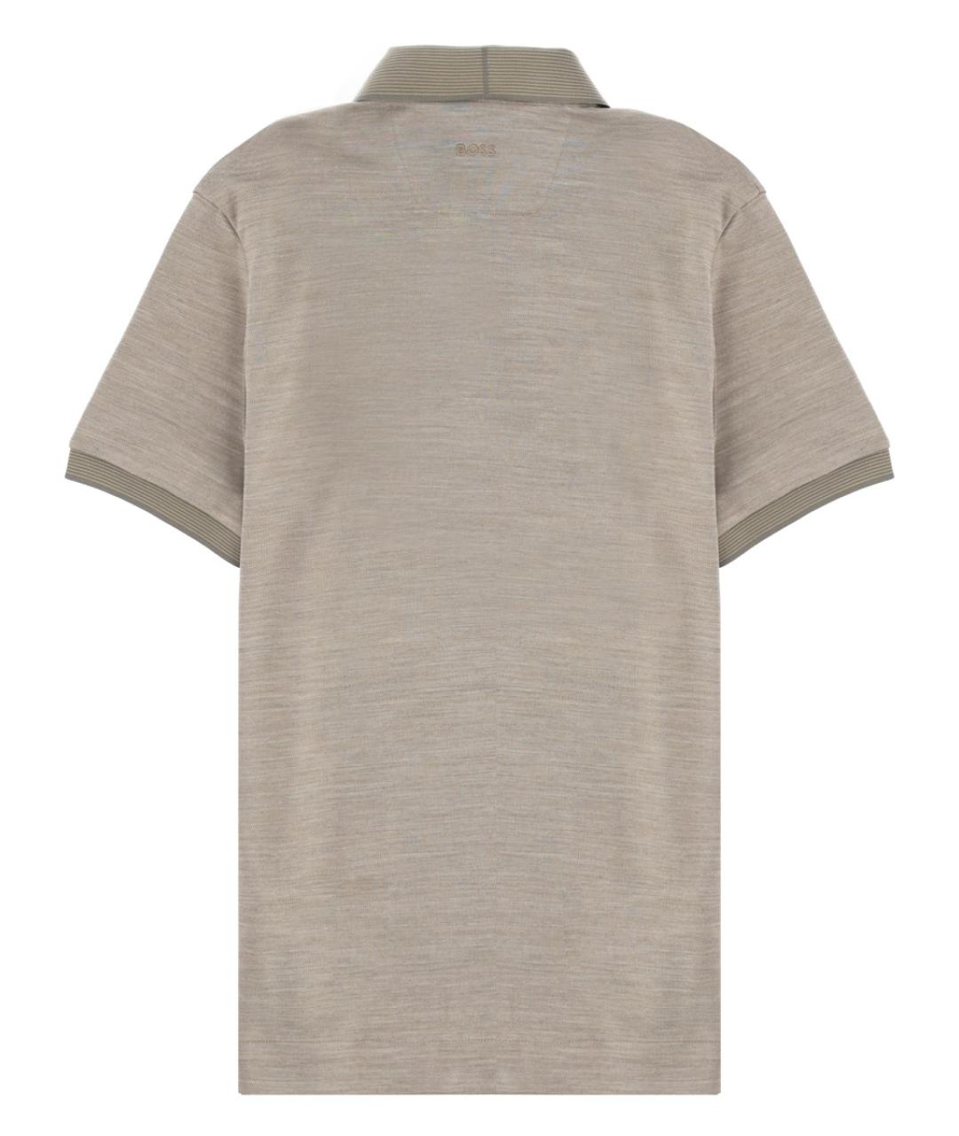 HUGO BOSS Серое хлопковое поло с коротким рукавом, фото 2