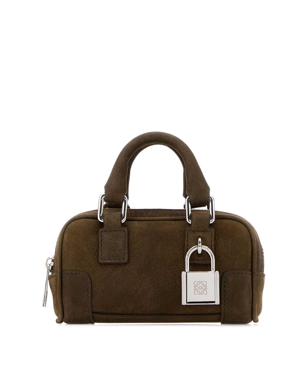 LOEWE Коричневая кожаная сумка с короткими ручками, фото 1