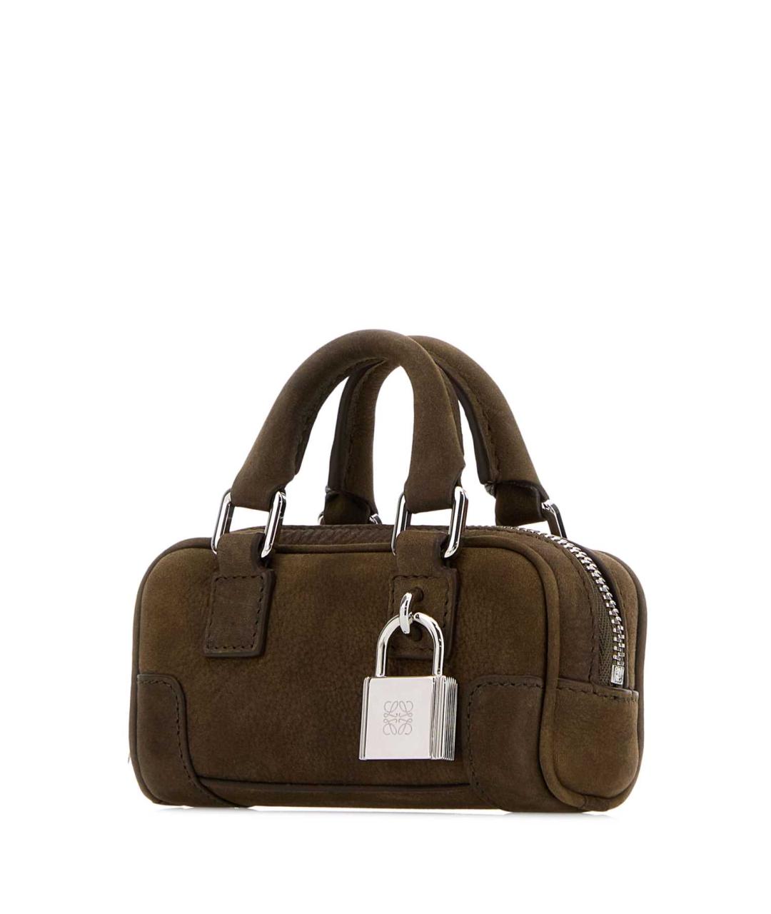 LOEWE Коричневая кожаная сумка с короткими ручками, фото 2