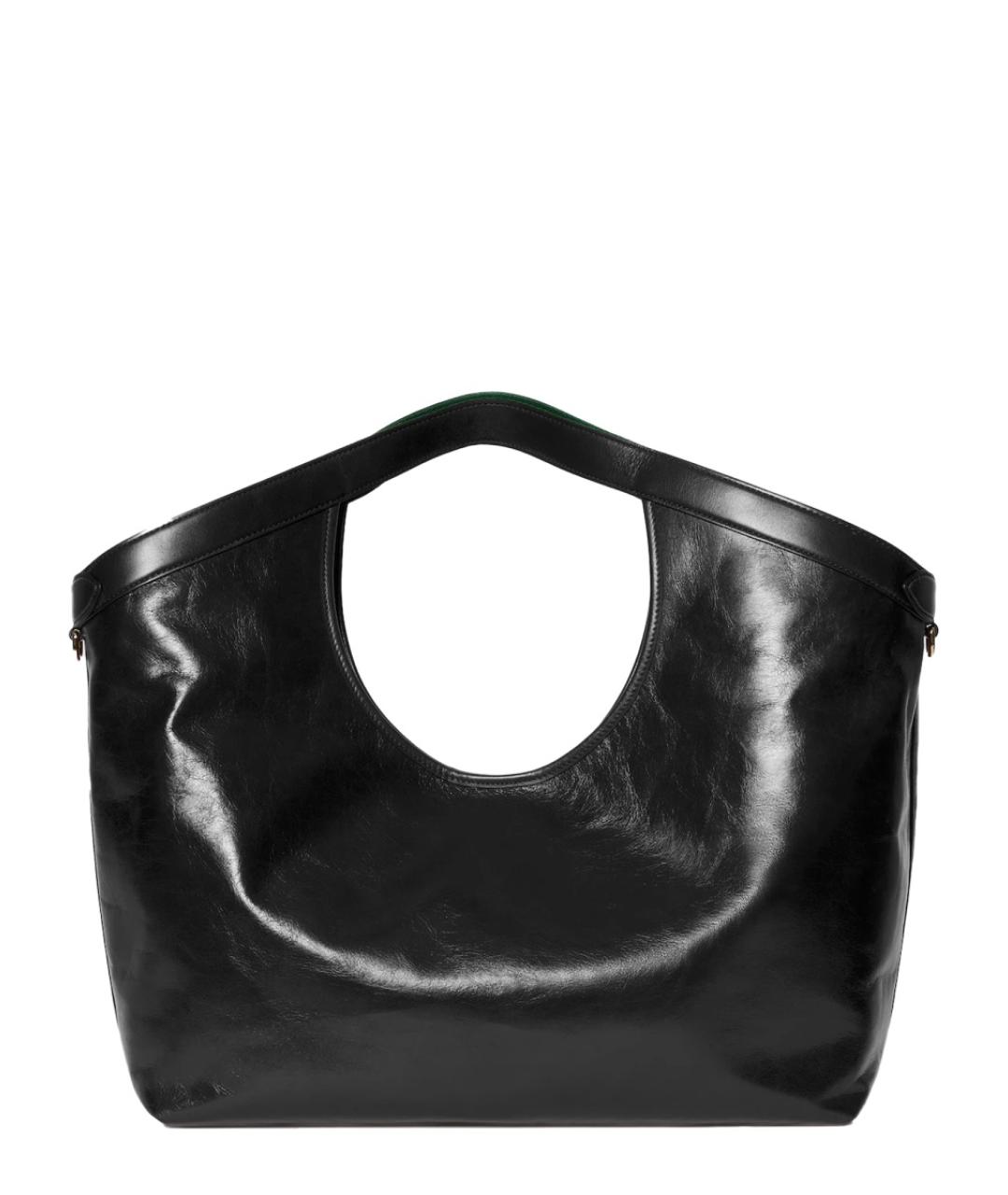 GUCCI Черная кожаная сумка тоут, фото 3