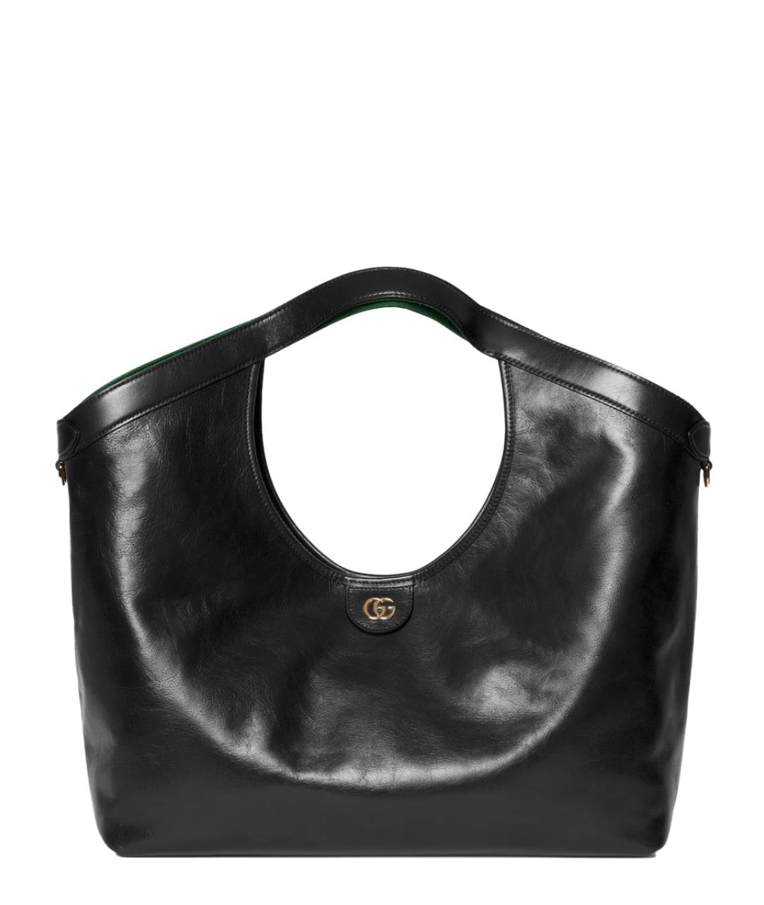 GUCCI Черная кожаная сумка тоут, фото 1