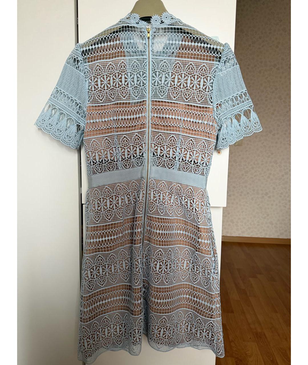 SELF-PORTRAIT Голубое полиэстеровое коктейльное платье, фото 2