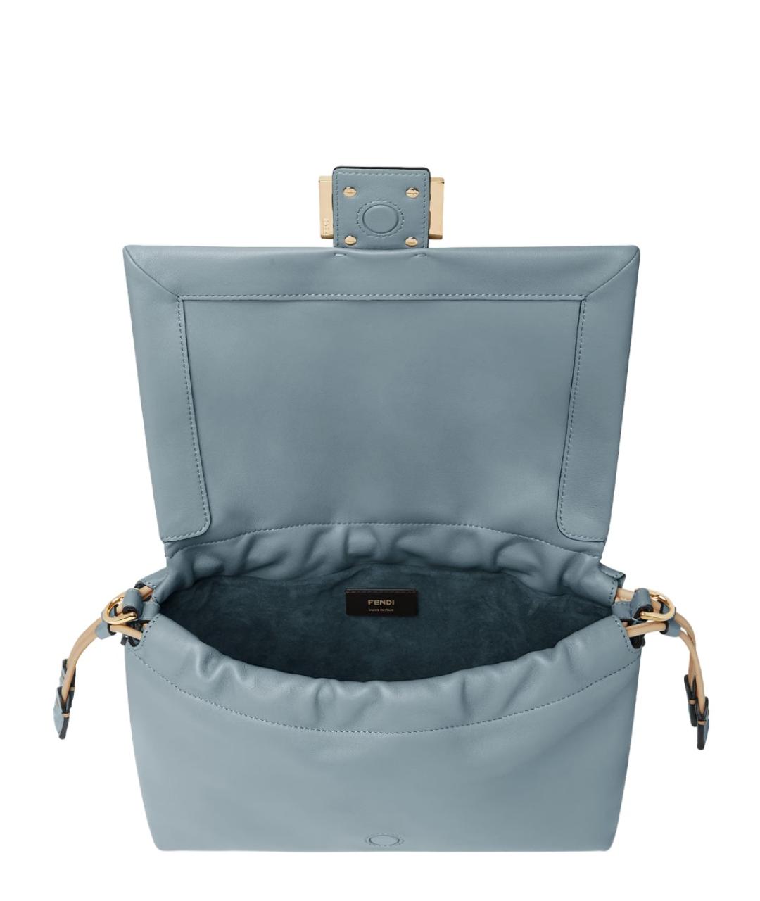 FENDI Голубая кожаная сумка через плечо, фото 4