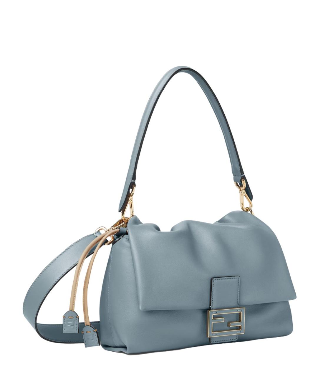 FENDI Голубая кожаная сумка через плечо, фото 3