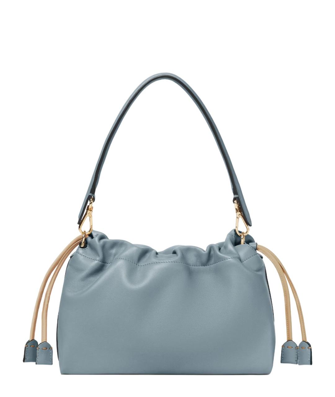 FENDI Голубая кожаная сумка через плечо, фото 2