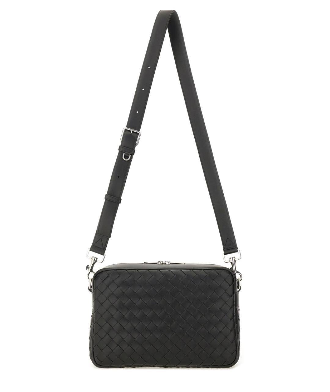 BOTTEGA VENETA Черная кожаная сумка на плечо, фото 1