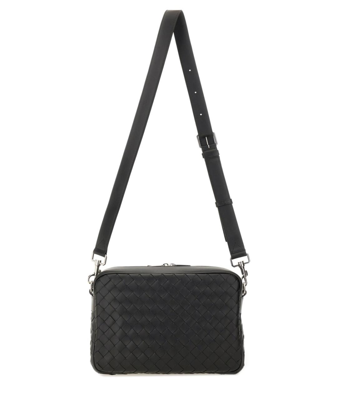 BOTTEGA VENETA Черная кожаная сумка на плечо, фото 3