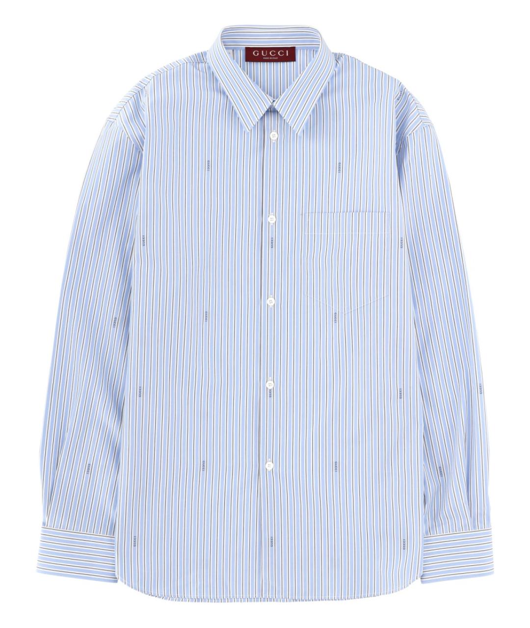 GUCCI Голубая хлопковая кэжуал рубашка, фото 1