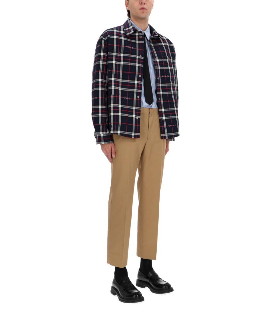 GUCCI Голубая хлопковая кэжуал рубашка, фото 3