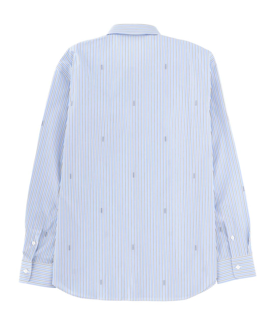 GUCCI Голубая хлопковая кэжуал рубашка, фото 2