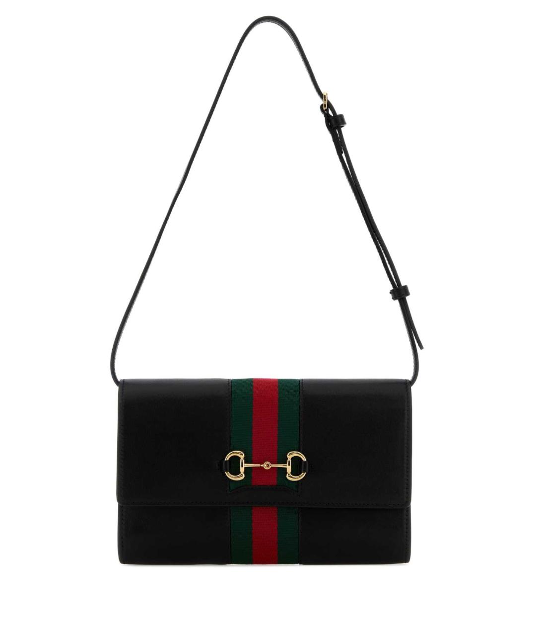 GUCCI Черная кожаная сумка через плечо, фото 1