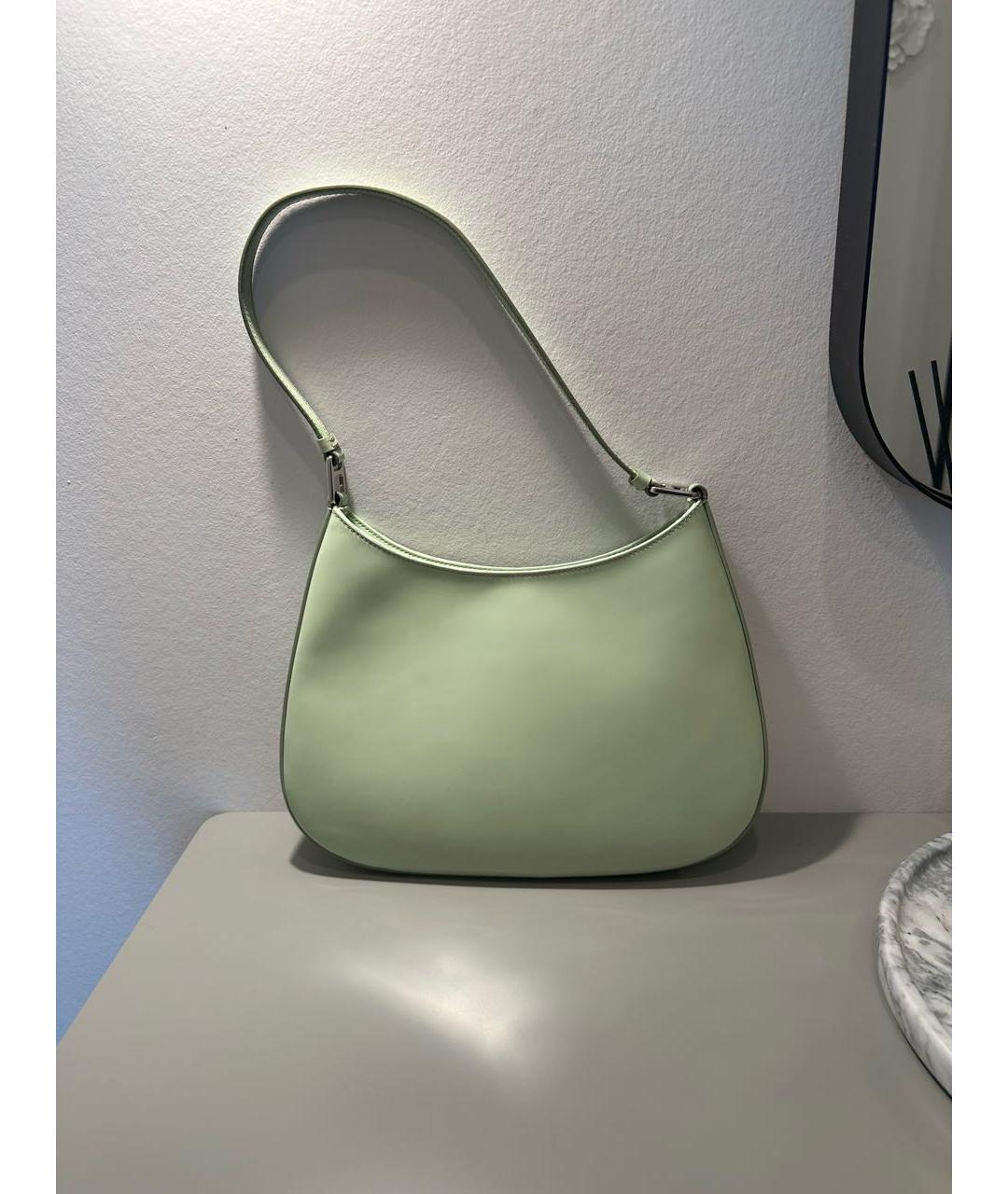 PRADA Салатовая кожаная сумка с короткими ручками, фото 2