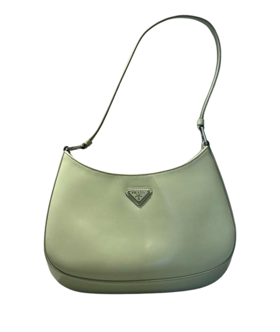 PRADA Салатовая кожаная сумка с короткими ручками, фото 1