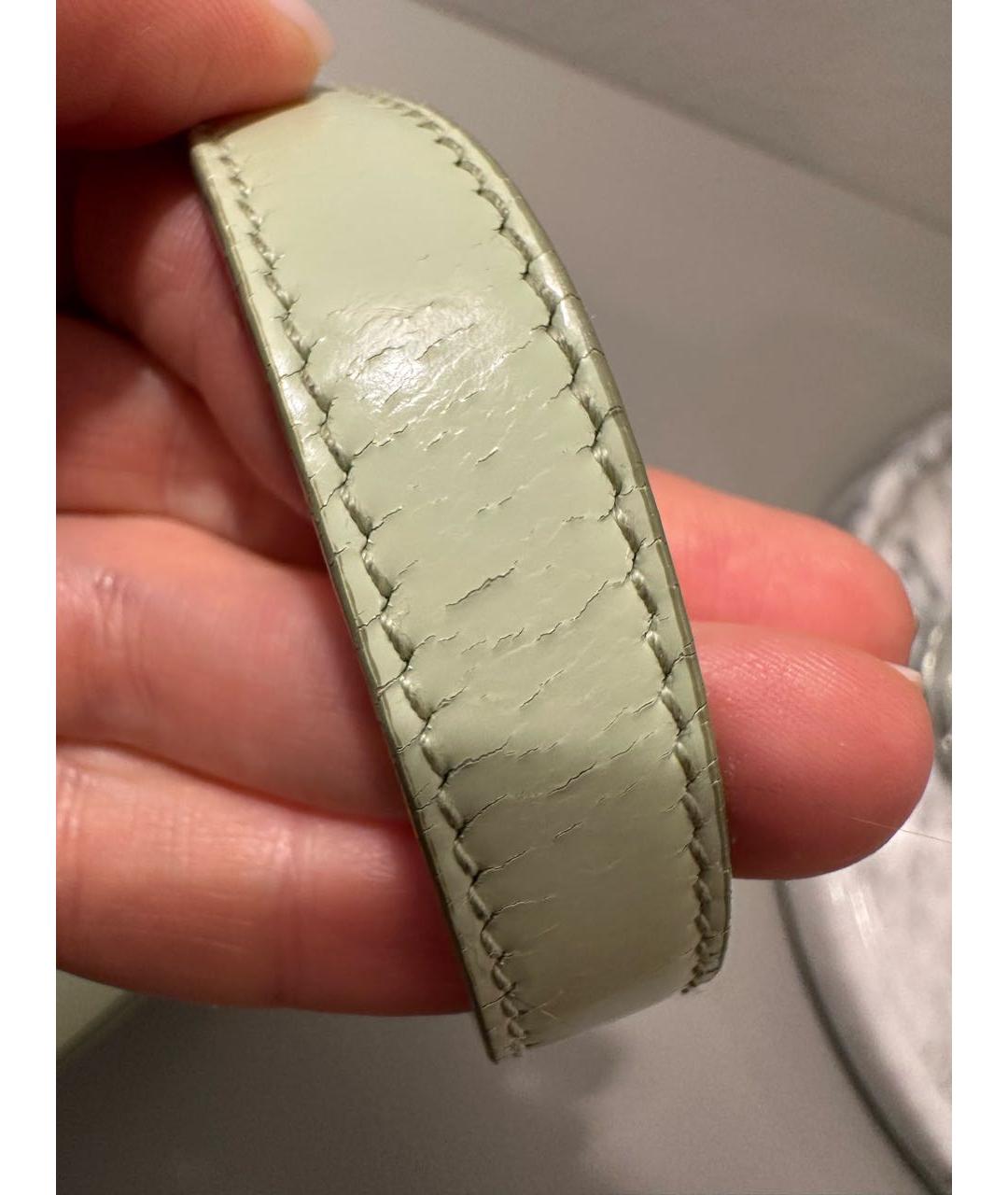 PRADA Салатовая кожаная сумка с короткими ручками, фото 6