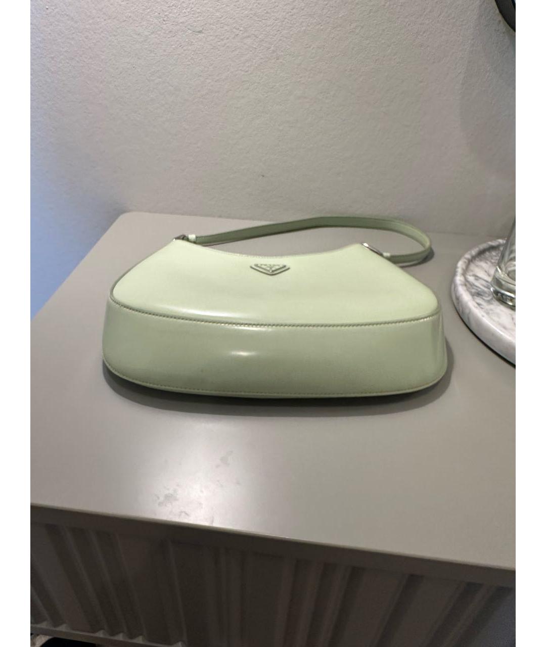 PRADA Салатовая кожаная сумка с короткими ручками, фото 3