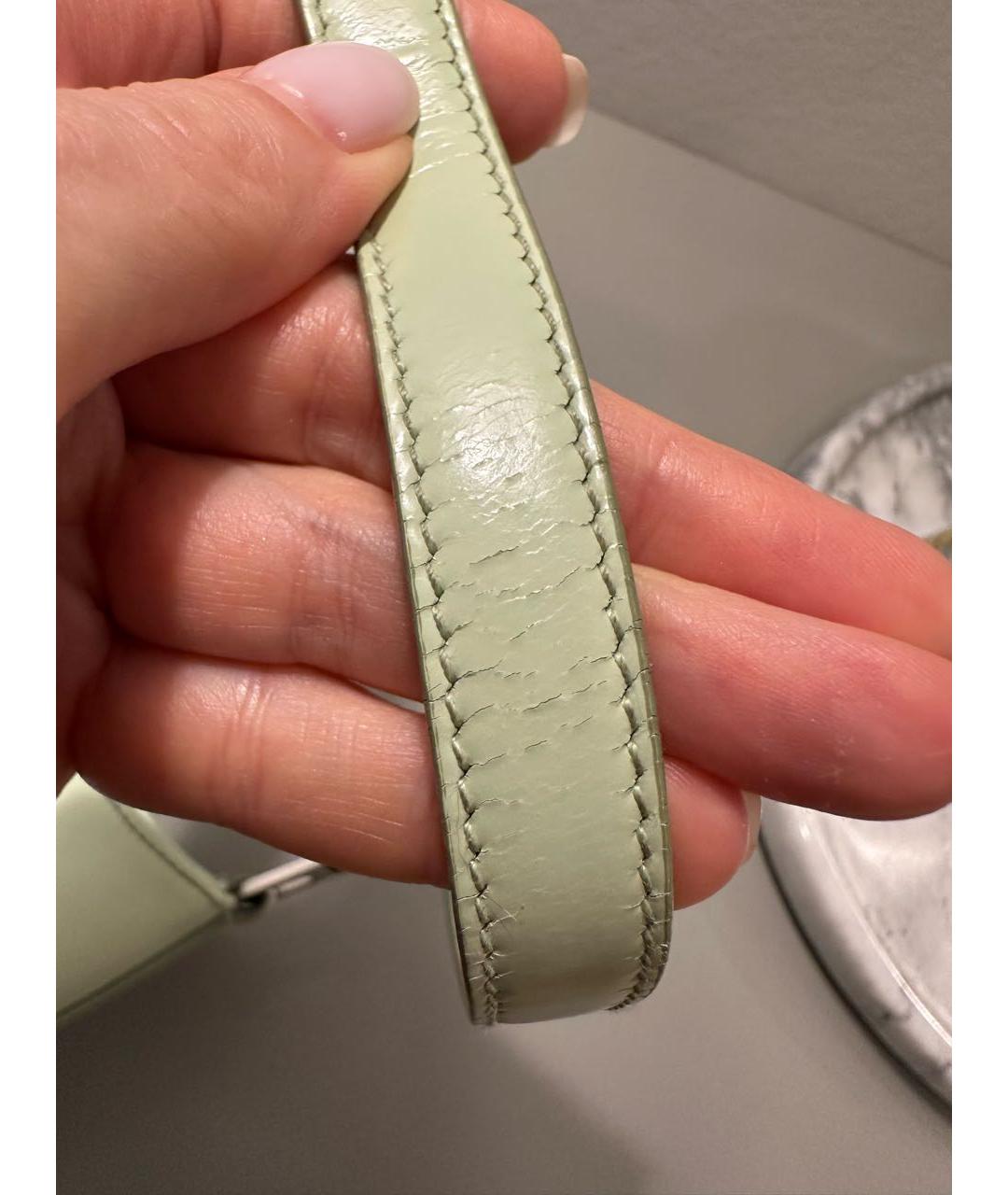 PRADA Салатовая кожаная сумка с короткими ручками, фото 5