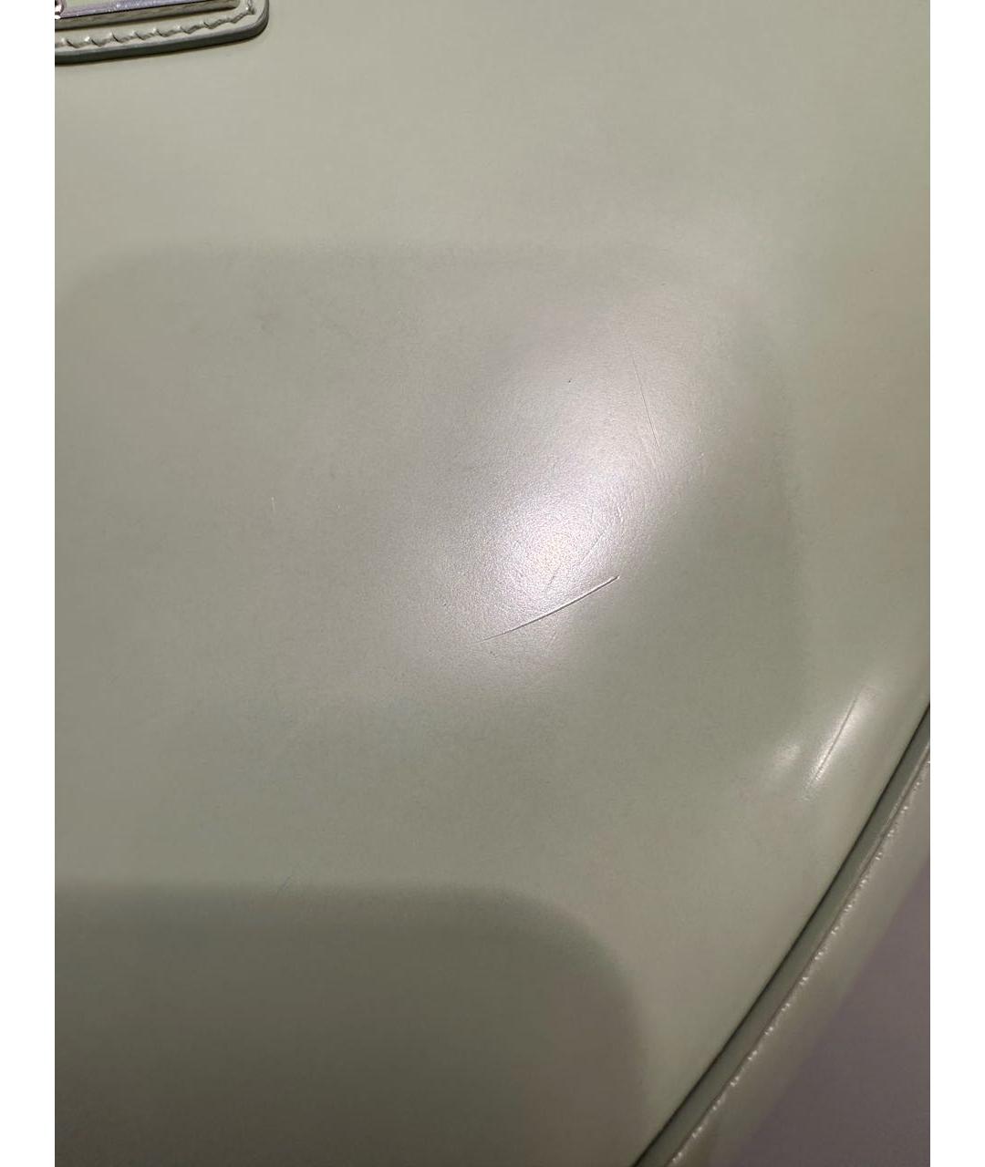 PRADA Салатовая кожаная сумка с короткими ручками, фото 7