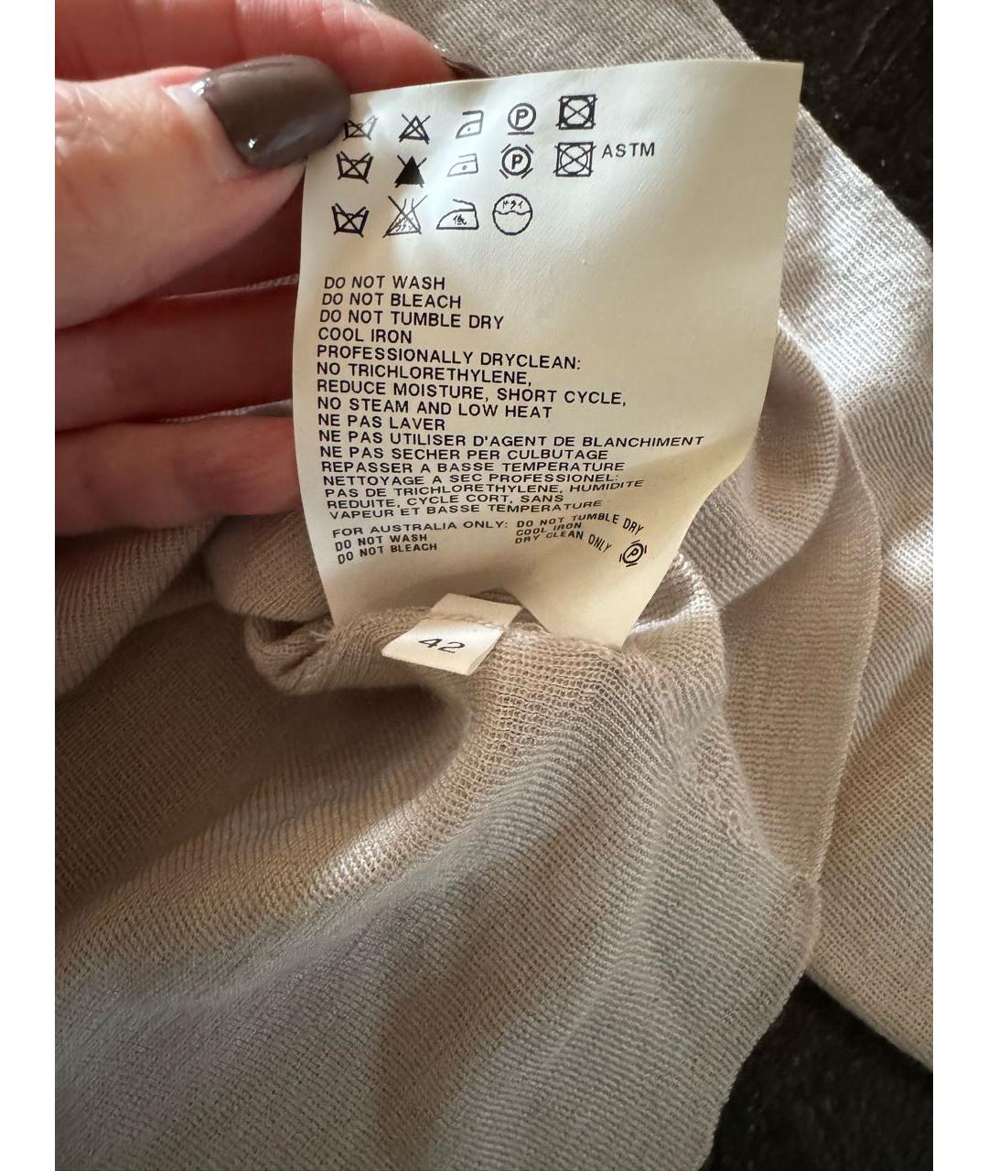 JIL SANDER Бежевый кашемировый джемпер / свитер, фото 5