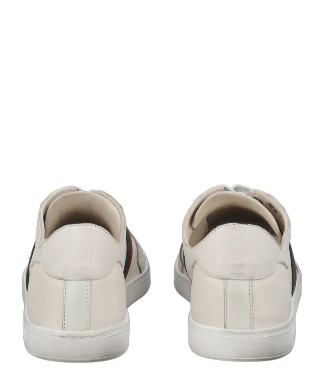 GUCCI Белые кожаные кеды, фото 3