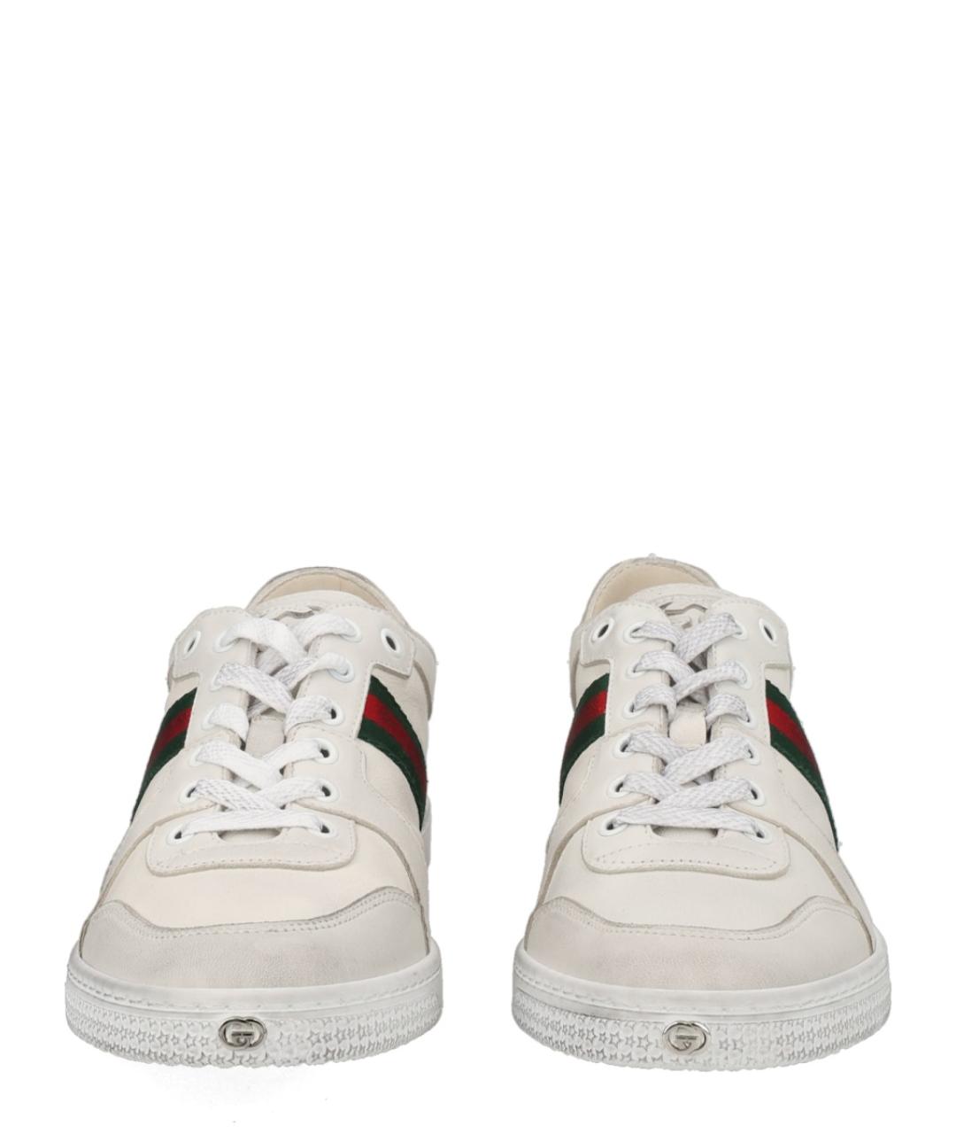 GUCCI Белые кожаные кеды, фото 6