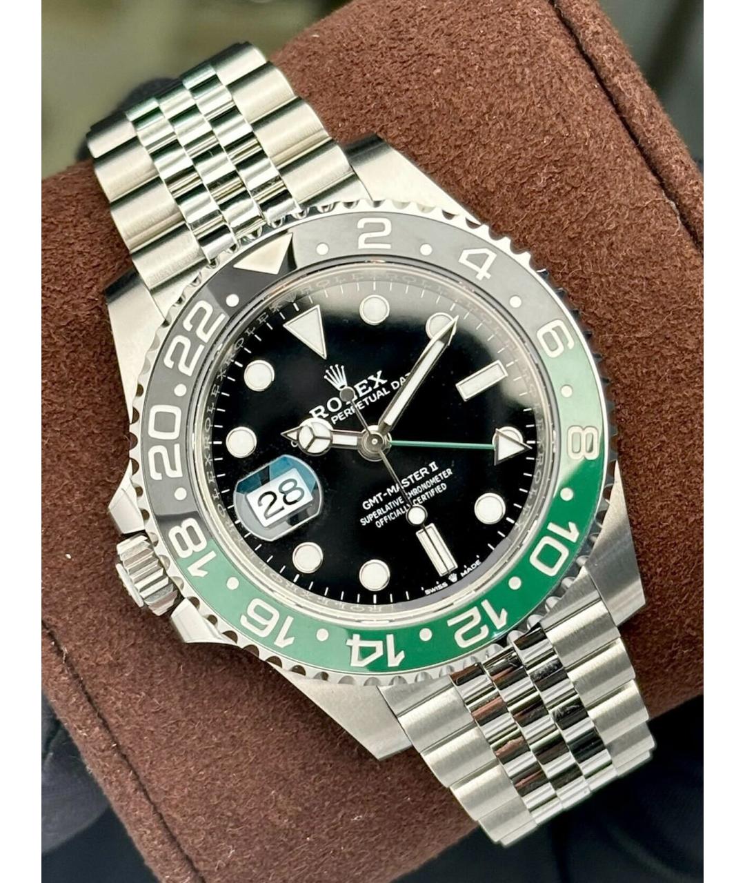 ROLEX Черные металлические часы, фото 3