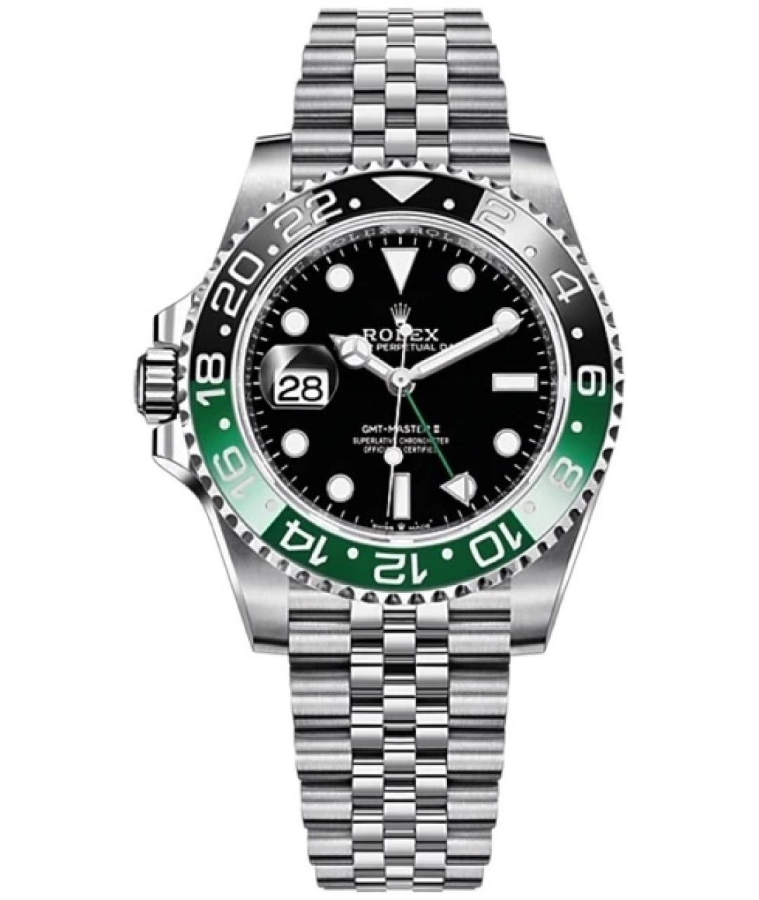 ROLEX Черные металлические часы, фото 7