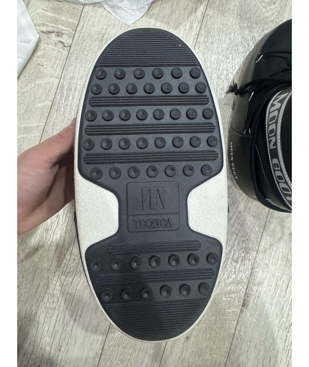 MOON BOOT Черные текстильные высокие ботинки, фото 5