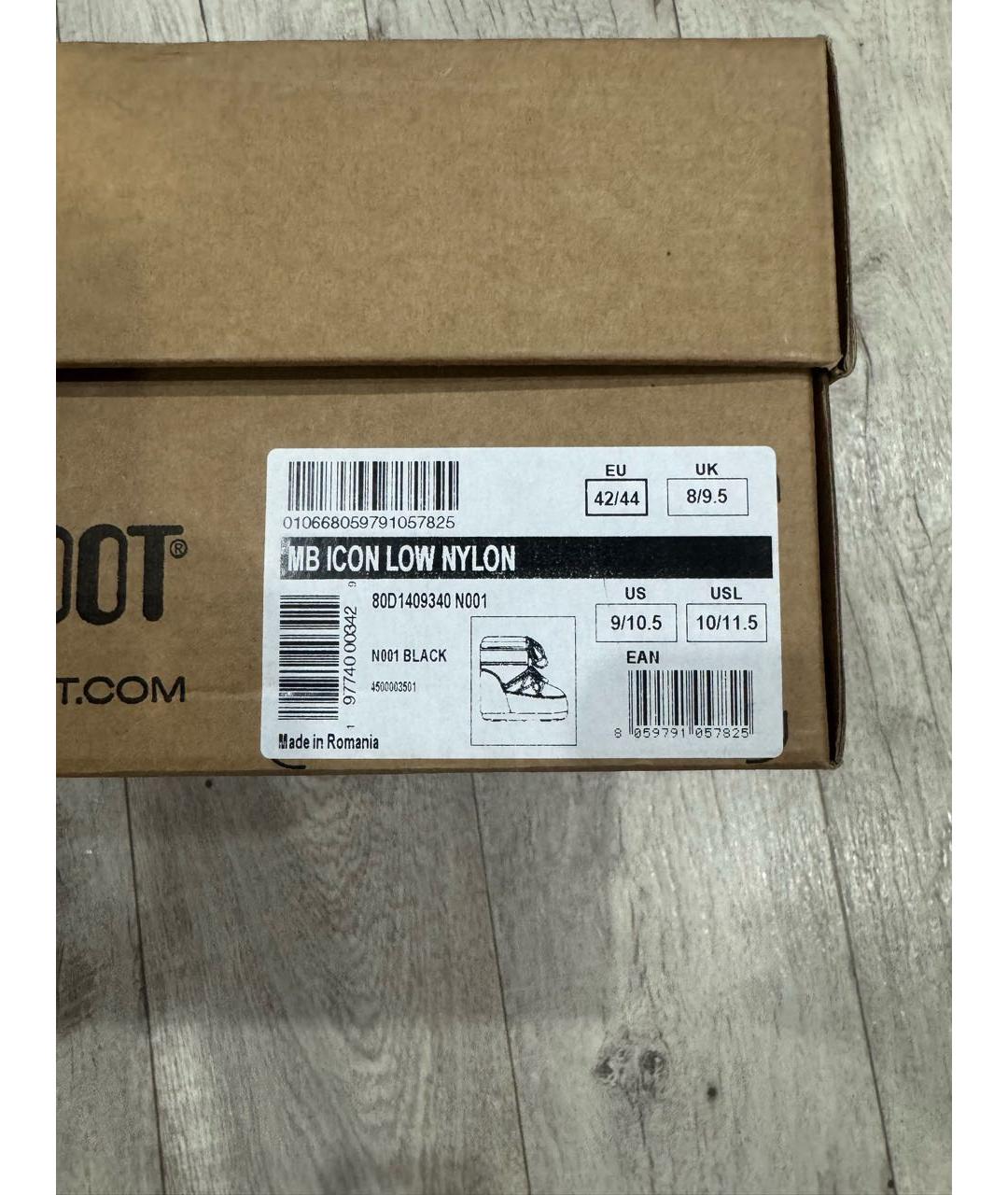 MOON BOOT Черные текстильные высокие ботинки, фото 6