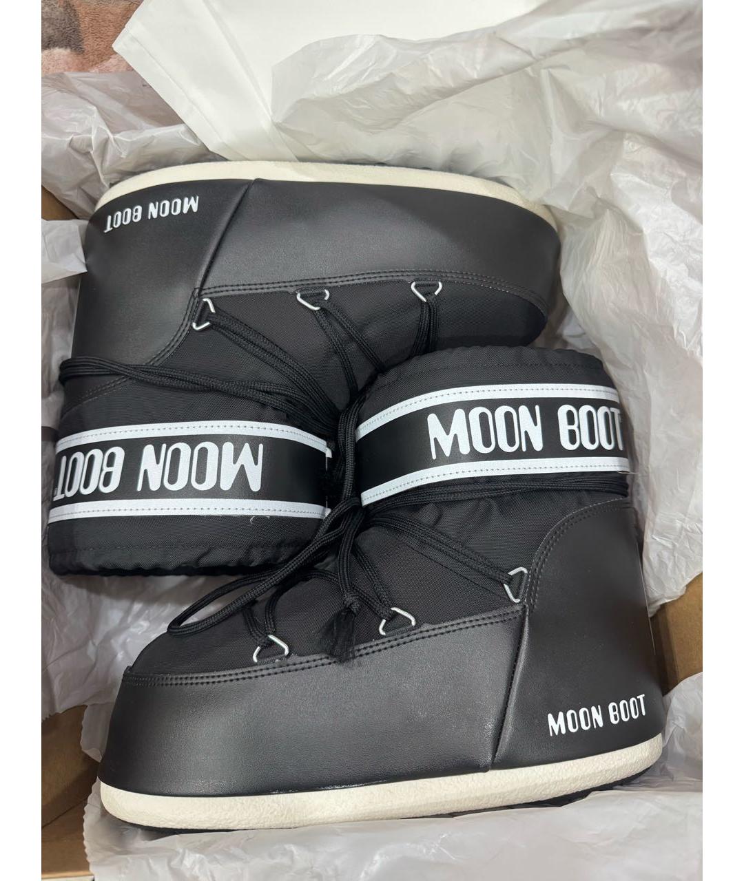 MOON BOOT Черные текстильные высокие ботинки, фото 7